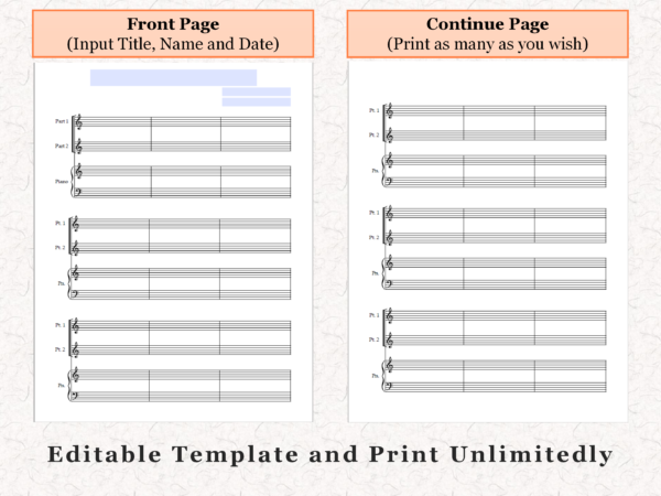 Printable Blank Piano Sheet Music Paper  Blank sheet music, Piano sheet,  Music paper