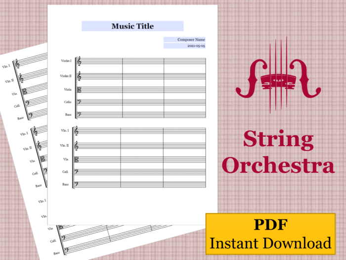 SATB Choir and Piano - Blank Sheet Music, Music Staff Bar Charts, Editable  Title Name Date Template, A4 and US Letter Size, Printable PDF - HelloClefs